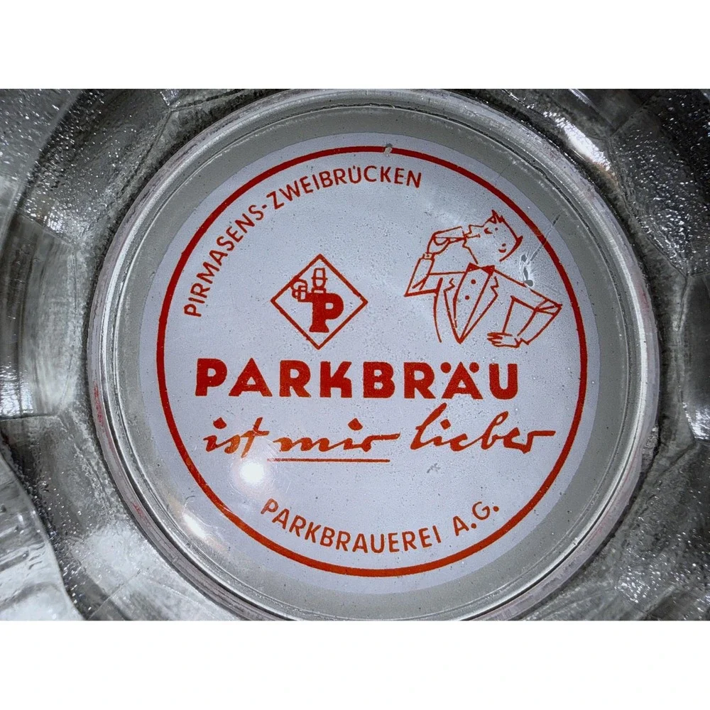 Vintage German Brewery Ashtrays Parkbräu & Durlacher Hof Enamel Logos 1950s–70s